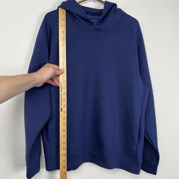 UNIQLO Men’s Size Large Sweat Oversized Baggy Pull Over Blue Hoodie Polyester - Picture 5 of 7